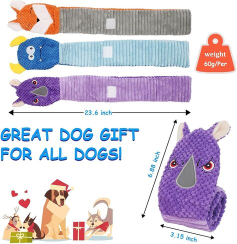 Puzzle Dog Toys for Aggressive Chewers, Tug of War Dog Toys for Large Dogs, No Stuffing Dog Toys to Keep Them Busy, Crinkle Squeaky Dog Toys for Boredom, Dog Chew Toys for Small Dogs, Dog Snuffle Toy in Saudi Arabia