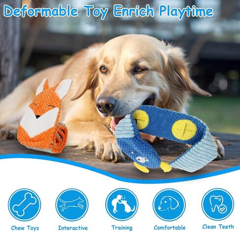 Puzzle Dog Toys for Aggressive Chewers, Tug of War Dog Toys for Large Dogs, No Stuffing Dog Toys to Keep Them Busy, Crinkle Squeaky Dog Toys for Boredom, Dog Chew Toys for Small Dogs, Dog Snuffle Toy in Saudi Arabia