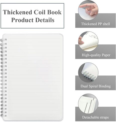 M&G 5 Pack Spiral Notebooks for Note Taking, B5 Size White Lined Paper Spiral Notebook Journal for School Students School University College Office 18.5x25.8CM 80 Sheet 160 Page/Pad (B5 Line) in Saudi Arabia