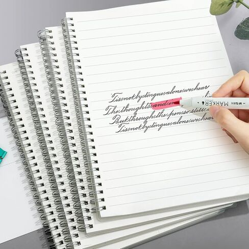 M&G 5 Pack Spiral Notebooks for Note Taking, B5 Size White Lined Paper Spiral Notebook Journal for School Students School University College Office 18.5x25.8CM 80 Sheet 160 Page/Pad (B5 Line) in Saudi Arabia