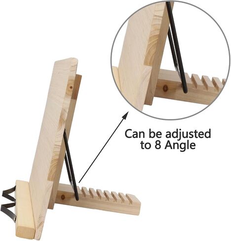Galic Bamboo Cookbook Stand Reading Rest Holder Large Cookbook Stand Tablet PC Textbook Music Document Stand Desk Bookrest Collapsible Adjustable Tray (13.4 x 9.5 inch) in Saudi Arabia