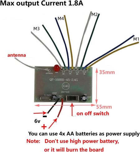 Delinx 4 8 Channels 2.4GHz Long Range RC Transmitter and Receiver Remote Control Motor Controller kit for DIY Kids Toys Projects (8 Channels) in Saudi Arabia