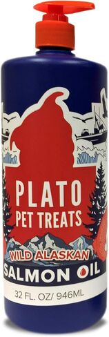 PLATO Wild Alaskan Salmon Oil Kibble Topper - Boost Dog Food with Omega 3 & 6 Fatty Acids - For Healthy Skin & Coat - 8 ounces in Saudi Arabia