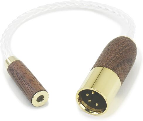 NewFantasia 4-pin XLR Balanced Male to 4.4mm Balanced Female Headphone Audio Adapter Cable 7N 8 Cores OCC Copper Single Crystal Silver Plated Wire Walnut Wood Shell in Saudi Arabia