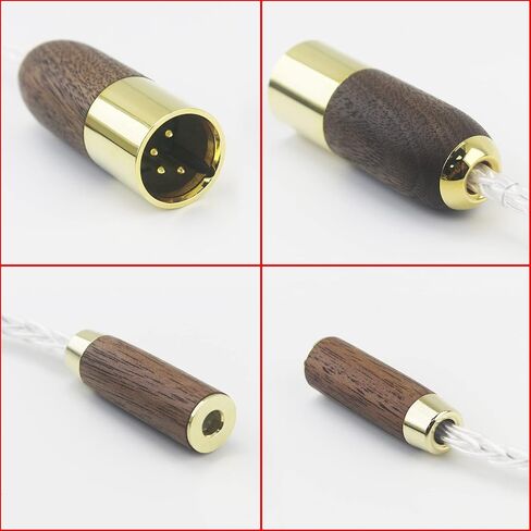 NewFantasia 4-pin XLR Balanced Male to 4.4mm Balanced Female Headphone Audio Adapter Cable 7N 8 Cores OCC Copper Single Crystal Silver Plated Wire Walnut Wood Shell in Saudi Arabia