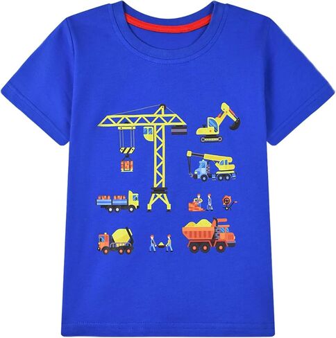 تي شيرت HILEELANG للأطفال الصغار بأكمام قصيرة تي شيرت صيفي قطني كاجوال برقبة مستديرة ورسومات جرافيك in Kuwait