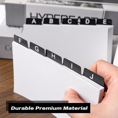 27 قطعة من فواصل بطاقات الفهرس السوداء من HIBOX، فواصل ملفات أبجدية مقاس 5 × 3.5 بوصة، أدلة بطاقات فهرسة بلاستيكية لمنظم بطاقات الفهرس، حامل بطاقات الفهرس A-Z وMc in Kuwait