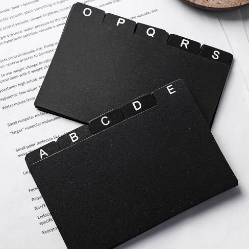 27 قطعة من فواصل بطاقات الفهرس السوداء من HIBOX، فواصل ملفات أبجدية مقاس 5 × 3.5 بوصة، أدلة بطاقات فهرسة بلاستيكية لمنظم بطاقات الفهرس، حامل بطاقات الفهرس A-Z وMc in Kuwait
