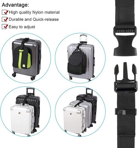 حزام خطاف الأمتعة Vigorport، خطاف J لإضافة حقيبة الأمتعة وأشرطة موصل الأمتعة لتوصيل أمتعتك الثلاثة معًا in Kuwait