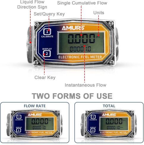 3/4 inch Turbine Flow Meter LCD Digital Display Flowmeter with NPT Counter Detachable Adaptor Flowmeters for Measuring Diesel Kerosene Gasoline Flows in Saudi Arabia