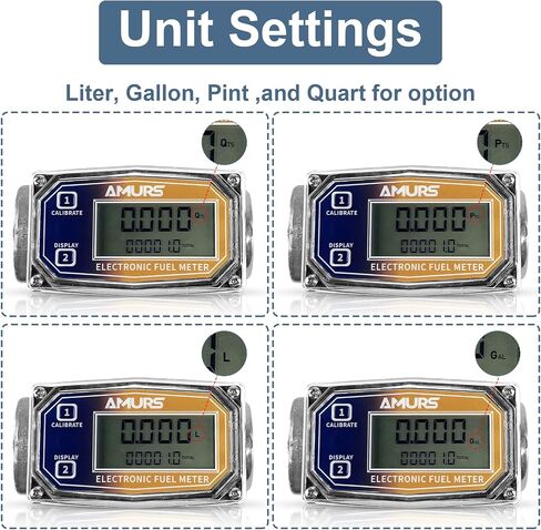 3/4 inch Turbine Flow Meter LCD Digital Display Flowmeter with NPT Counter Detachable Adaptor Flowmeters for Measuring Diesel Kerosene Gasoline Flows in Saudi Arabia