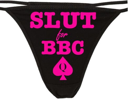 Knaughty Knickers - Slut For BBC - Queen of Spades Thong Panties - Love Big Black Cock Underwear in Saudi Arabia