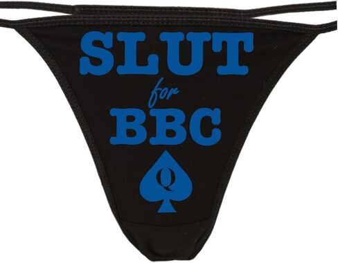 Knaughty Knickers - Slut For BBC - Queen of Spades Thong Panties - Love Big Black Cock Underwear in Saudi Arabia