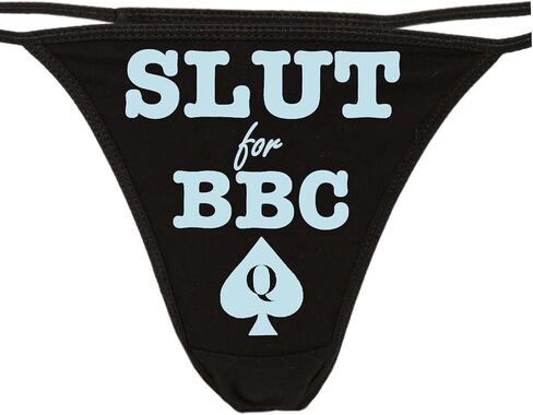 Knaughty Knickers - Slut For BBC - Queen of Spades Thong Panties - Love Big Black Cock Underwear in Saudi Arabia