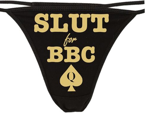 Knaughty Knickers - Slut For BBC - Queen of Spades Thong Panties - Love Big Black Cock Underwear in Saudi Arabia