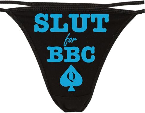 Knaughty Knickers - Slut For BBC - Queen of Spades Thong Panties - Love Big Black Cock Underwear in Saudi Arabia