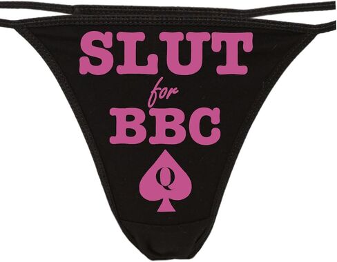 Knaughty Knickers - Slut For BBC - Queen of Spades Thong Panties - Love Big Black Cock Underwear in Saudi Arabia