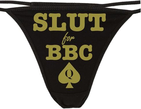 Knaughty Knickers - Slut For BBC - Queen of Spades Thong Panties - Love Big Black Cock Underwear in Saudi Arabia