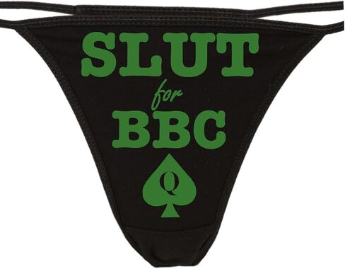 Knaughty Knickers - Slut For BBC - Queen of Spades Thong Panties - Love Big Black Cock Underwear in Saudi Arabia