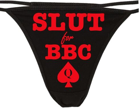 Knaughty Knickers - Slut For BBC - Queen of Spades Thong Panties - Love Big Black Cock Underwear in Saudi Arabia