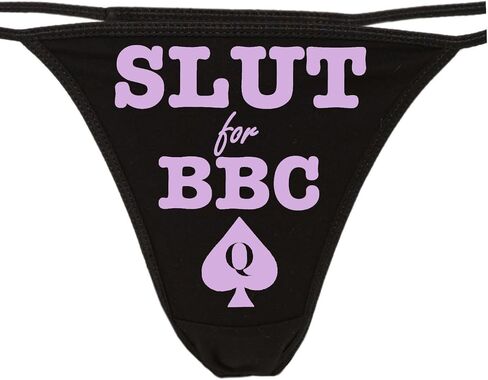 Knaughty Knickers - Slut For BBC - Queen of Spades Thong Panties - Love Big Black Cock Underwear in Saudi Arabia