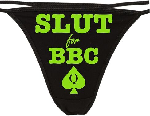 Knaughty Knickers - Slut For BBC - Queen of Spades Thong Panties - Love Big Black Cock Underwear in Saudi Arabia