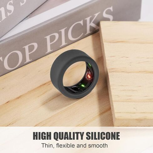 قطعتان من غطاء حلقة السيليكون المتوافقة مع Oura Ring Gen 3، حافظة حلقية دائرية مرنة للحماية من الحلقة الذكية ملحقات كم لحماية حلقة Oura (أسود، S لـ 6/7/8/9/10) in Saudi Arabia