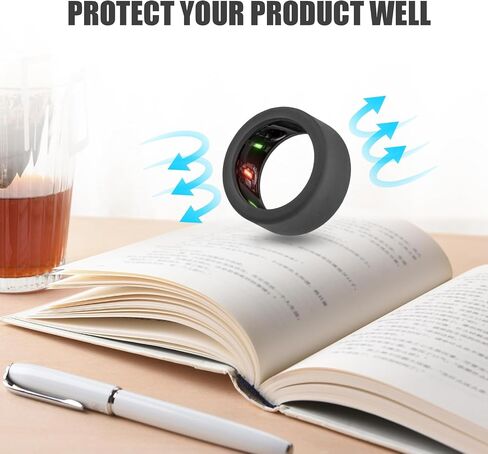 قطعتان من غطاء حلقة السيليكون المتوافقة مع Oura Ring Gen 3، حافظة حلقية دائرية مرنة للحماية من الحلقة الذكية ملحقات كم لحماية حلقة Oura (أسود، S لـ 6/7/8/9/10) in Saudi Arabia