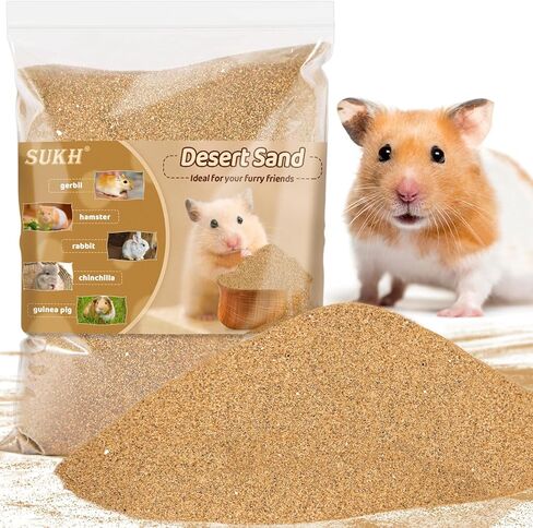 Sukh Hamster Desert Sand 47OZ - Fine Sand Bath for Reptile Hermit Crab Dwarf Hamster Chinchilla Gerbil Turtle as Zoo Med Repti Sand Substrate Hamster Bedding Cleaning Supplies Odor Control Hides Dig in Saudi Arabia