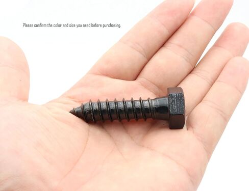 LBY 9pcs 1/2" x 2" Lag Screws, Hex Head Lag Screws Bolts, Wood Screws, 304 Stainless Steel, (Black) in Saudi Arabia