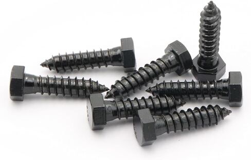 LBY 9pcs 1/2" x 2" Lag Screws, Hex Head Lag Screws Bolts, Wood Screws, 304 Stainless Steel, (Black) in Saudi Arabia