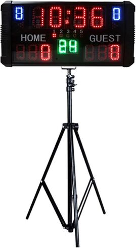 Spolehli لوحة النتائج لكرة القدم مع حامل ثلاثي القوائم متعدد الرياضات، 14/24 ثانية، لوحة النتائج المحمولة على الطاولة، لوحة النتائج الرقمية LED لكرة السلة، كرة القدم، تنس الطاولة، البيسبول، كرة القدم، الكرة الطائرة in Kuwait