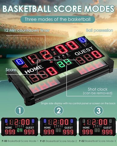 Spolehli لوحة النتائج لكرة القدم مع حامل ثلاثي القوائم متعدد الرياضات، 14/24 ثانية، لوحة النتائج المحمولة على الطاولة، لوحة النتائج الرقمية LED لكرة السلة، كرة القدم، تنس الطاولة، البيسبول، كرة القدم، الكرة الطائرة in Kuwait