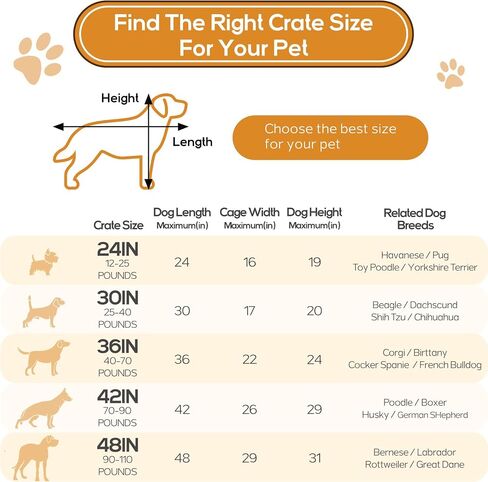 Dog Crate, 42 Inch Large Wire Kennel with Divider Panel, Metal Cages with Double Door, Leak-Proof Pan Tray, Folding Portable for Indoor Outdoor Travel in Saudi Arabia