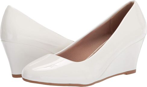 Olivia K Women's Adorable Low Wedge Heel Shoe - Easy Low Pumps - Basic Slip On, Comfort in Kuwait