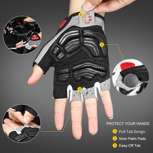 INBIKE 5mm Gel Pad Half Finger Bike Bicycle Cycling Gloves Red X-Large in Saudi Arabia