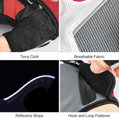 INBIKE 5mm Gel Pad Half Finger Bike Bicycle Cycling Gloves Red X-Large in Saudi Arabia