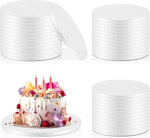 Uiifan 75 Pack Cake Boards Drum 1/2 Inches Thick Cake Drums Rounds Cardboard Base White Sturdy Cake Corrugated Cardboard for Heavy or Multi Layer Cakes, Pastry, Display(12 x 12 Inch) in Saudi Arabia
