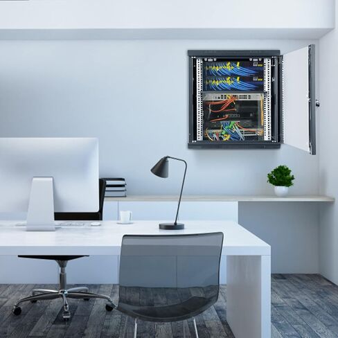 VEVOR 6U Wall Mount Network Server Cabinet, 15.5'' Deep, Server Rack Cabinet Enclosure, 200 lbs Max. Ground-Mounted Load Capacity, with Locking Glass Door Side Panels, for IT Equipment, A/V Devices in Saudi Arabia