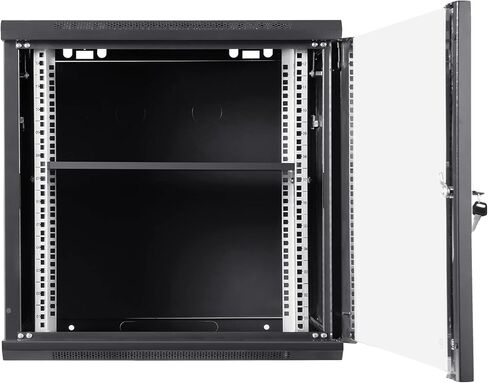 VEVOR 6U Wall Mount Network Server Cabinet, 15.5'' Deep, Server Rack Cabinet Enclosure, 200 lbs Max. Ground-Mounted Load Capacity, with Locking Glass Door Side Panels, for IT Equipment, A/V Devices in Saudi Arabia