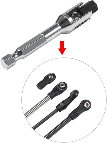 RC tool kit Quick Assembly Tool Ball Joint Wrench with 1/4'' Hex Shank Fit 5347 Rod Ends for 1/10 RC Crawler Links Building TRX4 SCX10 TF2 VS4-10 RC tool set (Rod Ends Assembly Tool Black) (Black) in Saudi Arabia