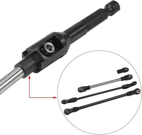 RC tool kit Quick Assembly Tool Ball Joint Wrench with 1/4'' Hex Shank Fit 5347 Rod Ends for 1/10 RC Crawler Links Building TRX4 SCX10 TF2 VS4-10 RC tool set (Rod Ends Assembly Tool Black) (Black) in Saudi Arabia