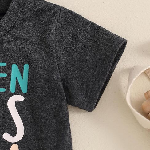 ZJLJAYCHOU Toddler Baby Boy Farm Clothes Short Sleeve Chicken Nugs&Mama Hugs Tshirt Chick Print Shorts Set 2pc Summer Clothes in Saudi Arabia