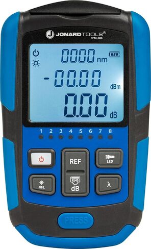 مقياس طاقة بصري صغير FPM-50S من Jonard Tools - أداة 3 في 1، OPM (-50 إلى +26dBm)، VFL، اختبار شبكة RJ45، نطاق 800-1650 نانومتر، محولات FC وLC in Kuwait
