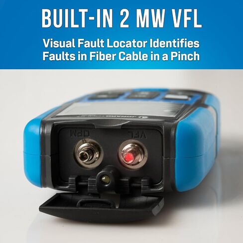 مقياس طاقة بصري صغير FPM-50S من Jonard Tools - أداة 3 في 1، OPM (-50 إلى +26dBm)، VFL، اختبار شبكة RJ45، نطاق 800-1650 نانومتر، محولات FC وLC in Kuwait