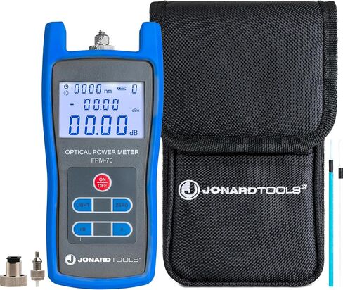 مقياس طاقة بصري صغير FPM-50S من Jonard Tools - أداة 3 في 1، OPM (-50 إلى +26dBm)، VFL، اختبار شبكة RJ45، نطاق 800-1650 نانومتر، محولات FC وLC in Kuwait