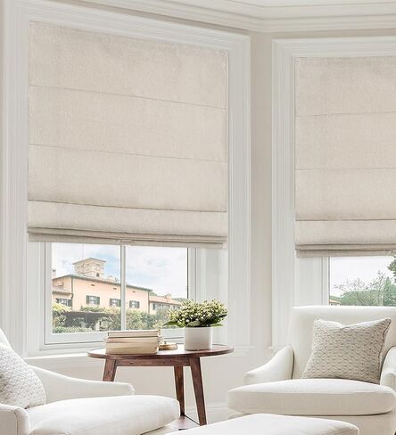 SHECUTE Roman Shades for Windows Cordless, Fabric Roman Window Shades for Bedroom, Living Room and Home, Room Darkening Light Filtering Roman Blinds for Windows and French Doors (Linen, 30"W x 64"L) in Saudi Arabia