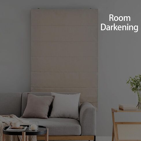 SHECUTE Roman Shades for Windows Cordless, Fabric Roman Window Shades for Bedroom, Living Room and Home, Room Darkening Light Filtering Roman Blinds for Windows and French Doors (Linen, 30"W x 64"L) in Saudi Arabia