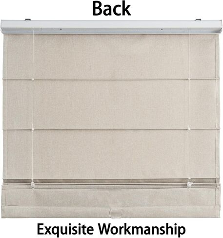 SHECUTE Roman Shades for Windows Cordless, Fabric Roman Window Shades for Bedroom, Living Room and Home, Room Darkening Light Filtering Roman Blinds for Windows and French Doors (Linen, 30"W x 64"L) in Saudi Arabia
