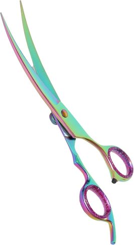XEXO Curved Dog Grooming Scissors - Professional Dog Grooming Scissors - Comfortable Grip and High-Grade Stainless Steel Screw - 7.5" Inch Stainless Steel Curved Shears in Saudi Arabia